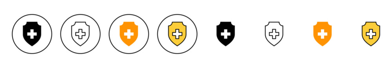 Health insurance icon set vector. Insurance document sign and symbol