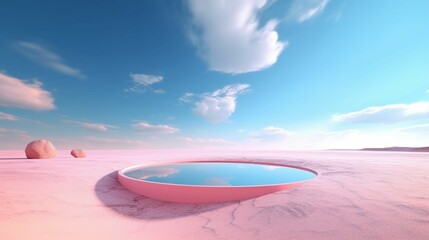 render Abstract panoramic background Surreal scenery Ai Generative