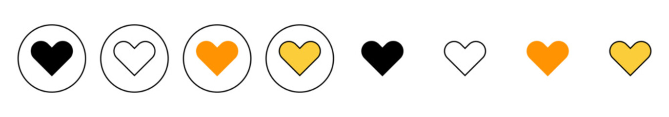 Love icon set vector. Heart sign and symbol. Like icon vector.