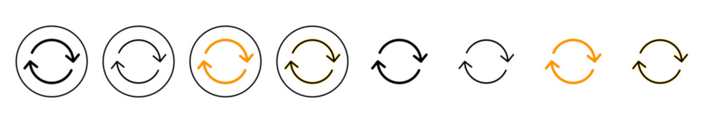 Refresh icon set vector. Reload sign and symbol. Update icon.