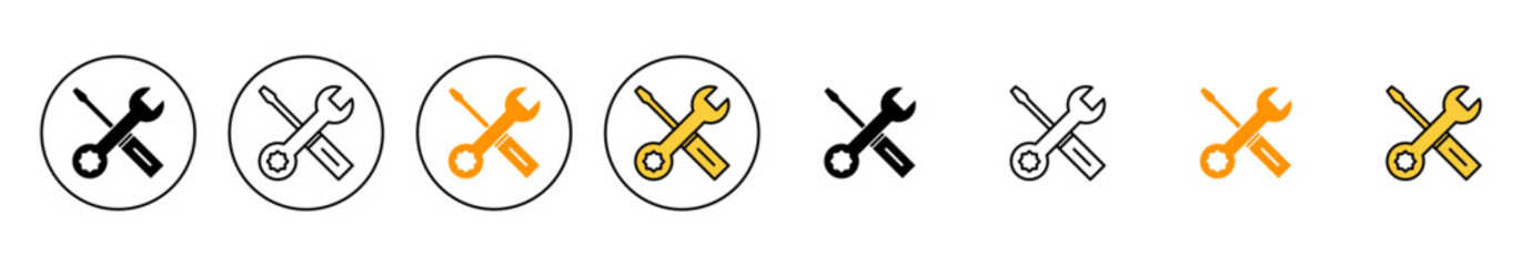 Repair tools icon set vector. tool sign and symbol. setting icon. Wrench and screwdriver. Service