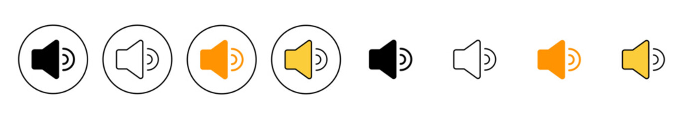 Speaker icon set vector. volume sign and symbol. loudspeaker icon. sound symbol