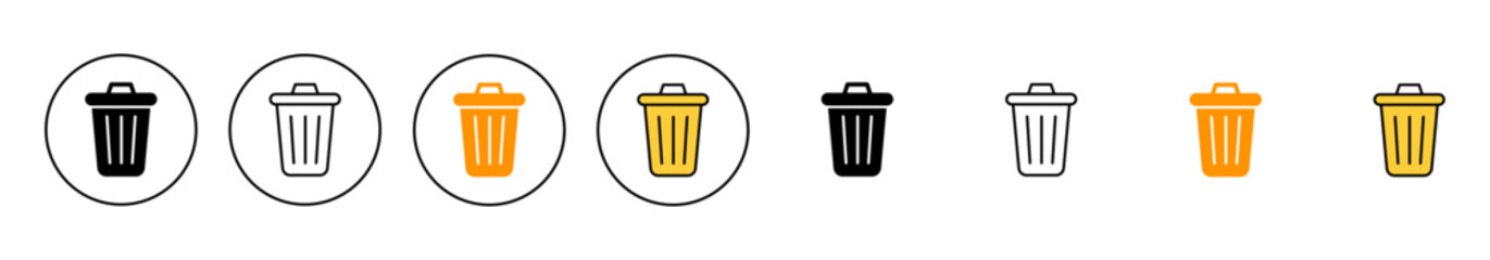 Trash icon set vector. trash can icon. delete sign and symbol.
