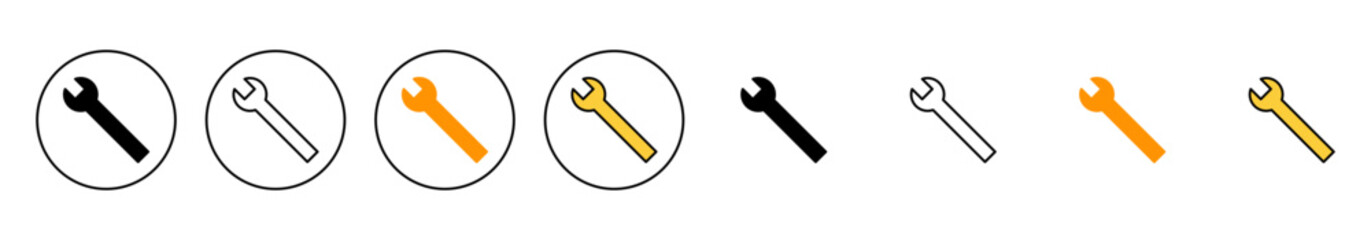 Wrench icon set vector. repair icon. tools sign and symbol