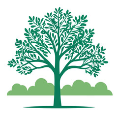 Tree silhouette green vector illustration