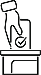 Ballot box candidate icon outline vector. Cv career time. Professional people