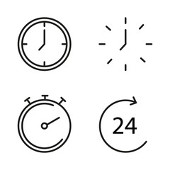 Time and clock icon set. Vector illustration. EPS 10.