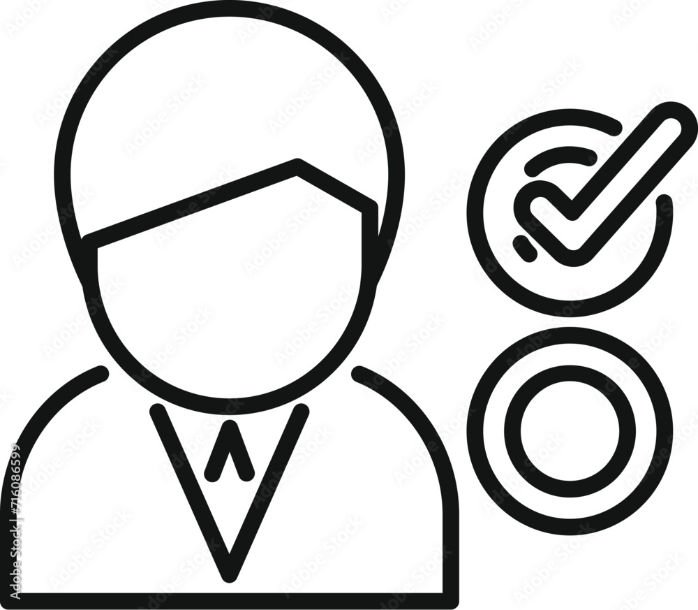 Poster New business manager icon outline vector. Take care hr. New staff member