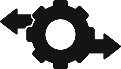 Gear choice icon simple vector. Ambiguity brain block. Compact figure