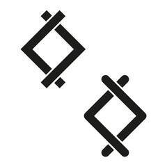 Intersecting knotted lines icon. Vector illustration. EPS 10.