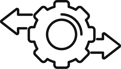 Gear choice icon outline vector. Ambiguity brain block. Compact figure