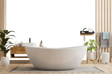 Modern Bathroom interior design on transparent background.3d rendering