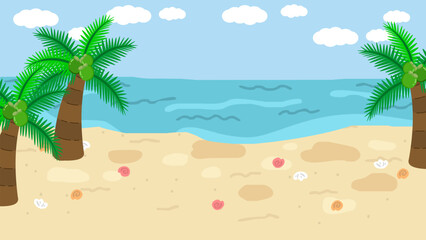 Fototapeta na wymiar Relaxing sea and beach in vector