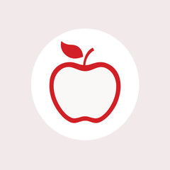 Red apple icon logo design vector illustration