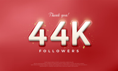 Simple and elegant design for a thank you 44k followers.