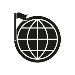Global map flag pointer icon. Vector illustration. EPS 10.