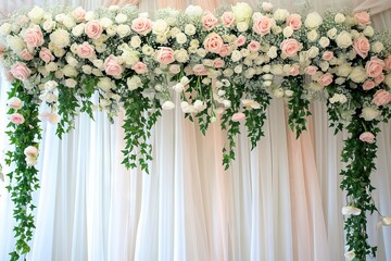 Flower adorned arch for wedding decoration
