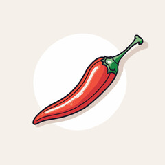 Red chili pepper cartoon illustration vector design