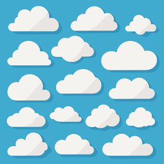 Cloud drawing doodles set cloud icons collection