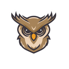 Naklejka premium owl mascot flat vector logo