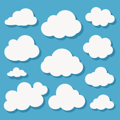 Cloud drawing doodles set cloud icons collection