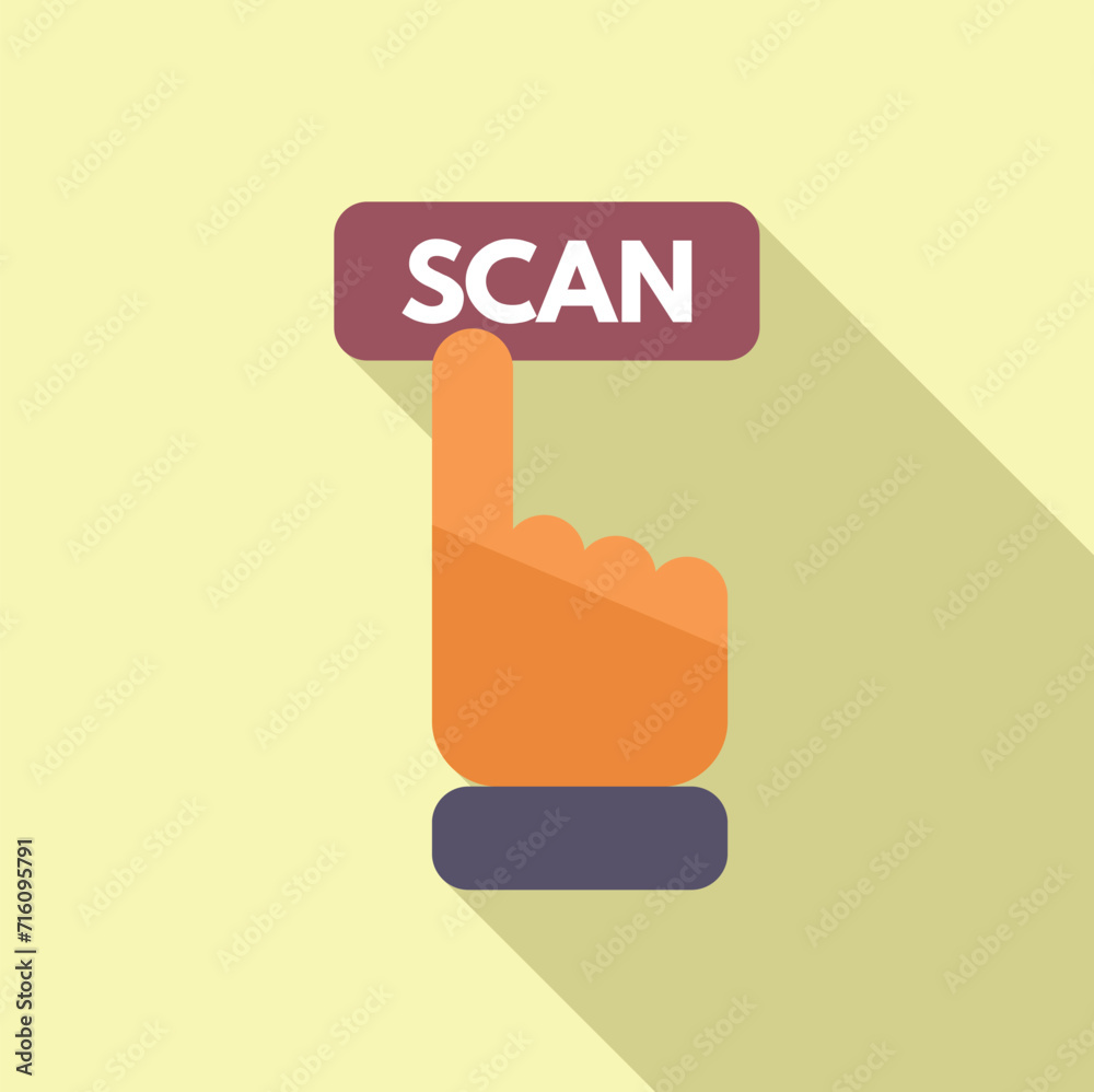 Poster scan finger matrix icon flat vector. symbol scan smart. space pda