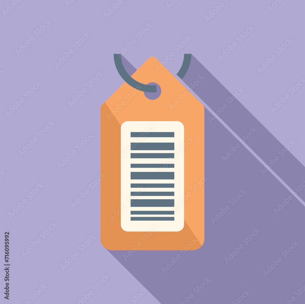 Poster scan bar code tag icon flat vector. check ticket. phone device cellular