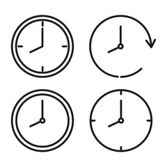 Time and clock icon set. Vector illustration. EPS 10.
