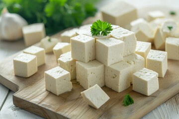 Stock photo of Tofu blocks and cubes