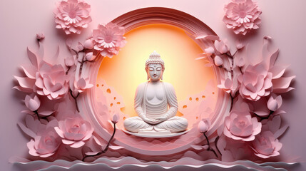 Vesak (Buddha Purnima) - Celebrated by Buddhists made in paper cut craft