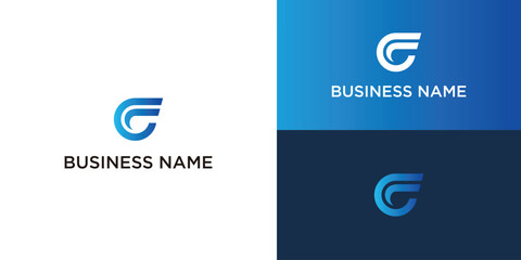 Vector cf logo monogram simple and modern 