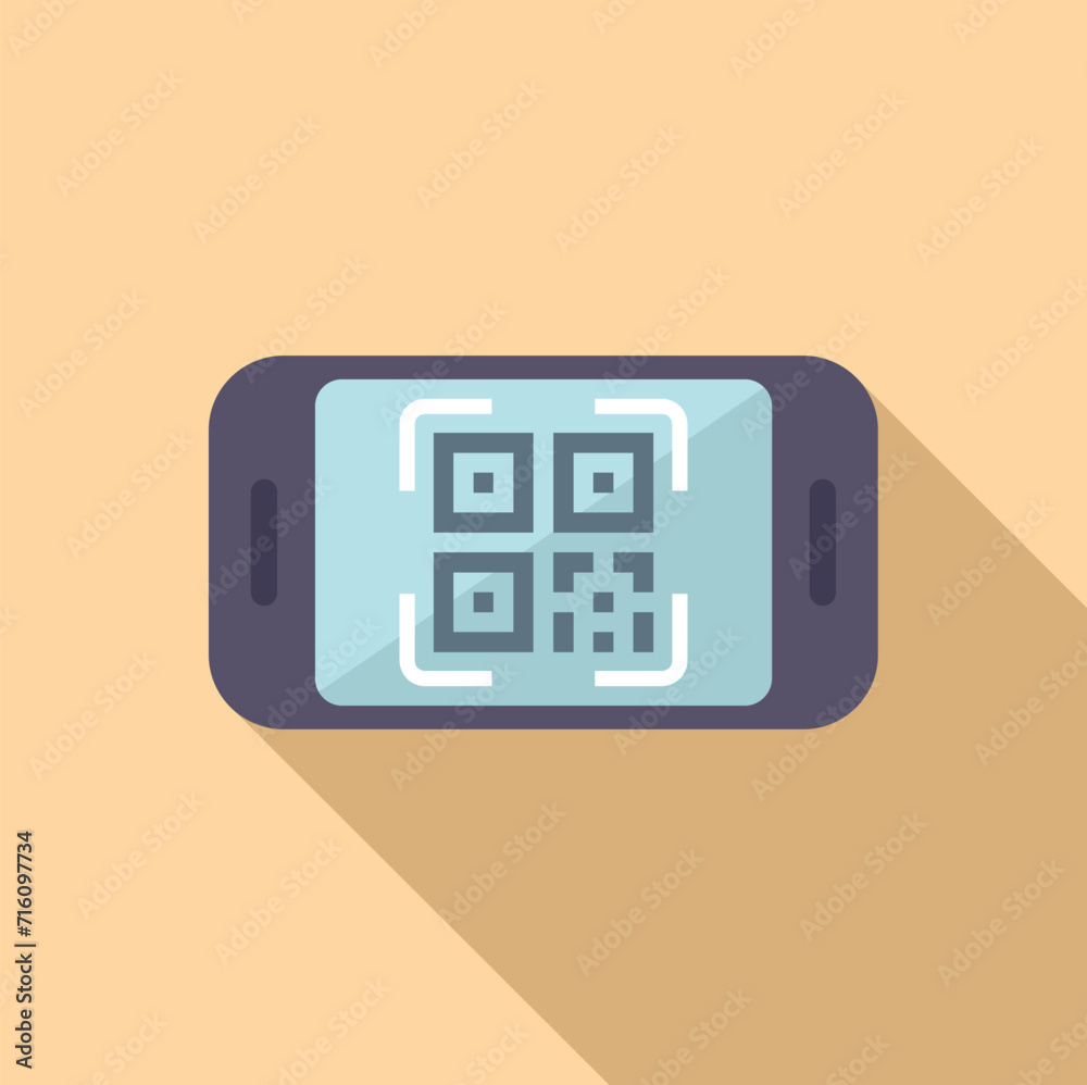 Poster label pay scan icon flat vector. label cell. app symbol device