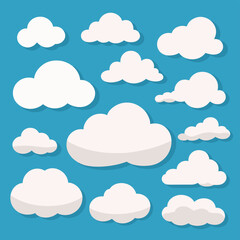 Cloud drawing doodles set cloud icons collection