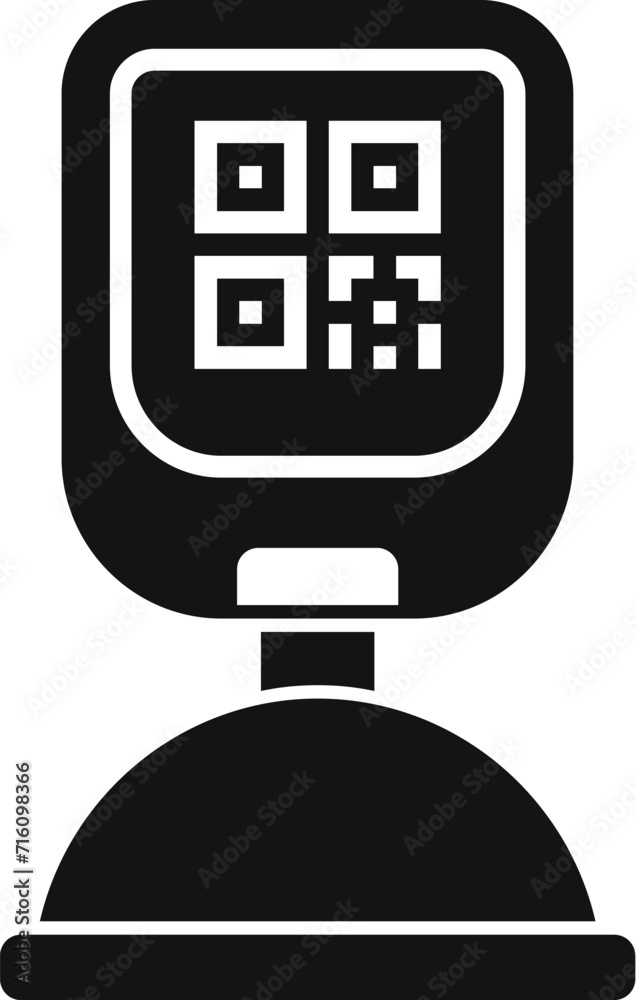 Poster code scanner icon simple vector. label ticket product. smart application