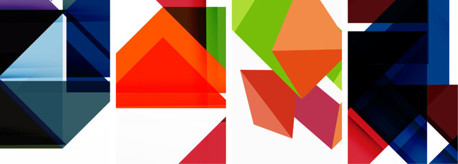 Triangle poster set for wallpaper, business card, cover, poster, banner, brochure, header, website