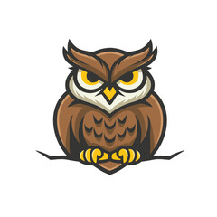 owl mascot flat vector logo