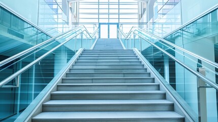 Staircase in public areas. Generative AI.
