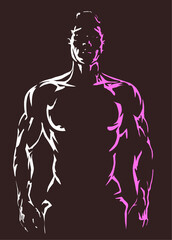 silhouette of a bodybuilder gym fitness illustration 