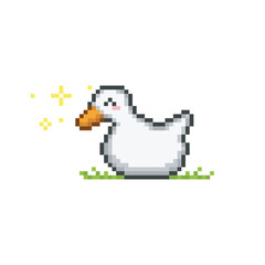 Happy goose, pixel art animal