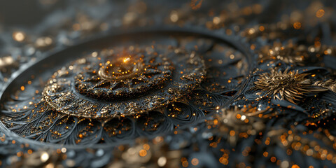 Complex fractal geometry with a touch of gold