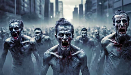Fotobehang Zombies in a Crowded Street © CreativeStock