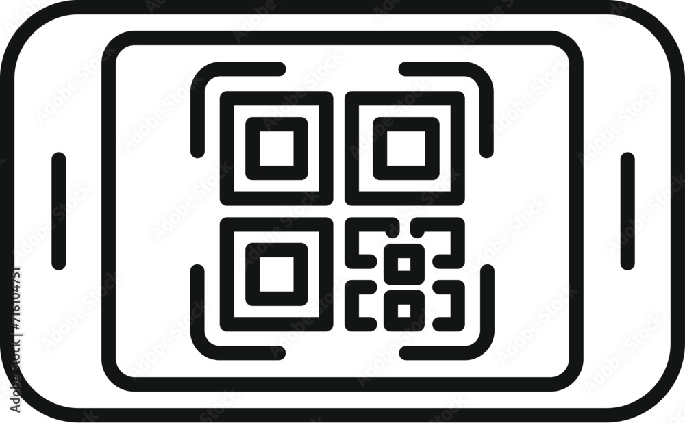 Poster label pay scan icon outline vector. label cell. app symbol device