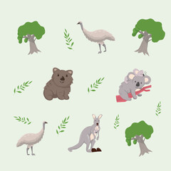 cute forest animal character drawing in cartoon style. Ideal children's design, for fabric, wrapping, textiles, wallpaper, clothing