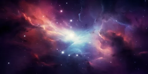 Wandcirkels aluminium Colorful space galaxy cloud nebula. Stary night cosmos. Universe science astronomy. Supernova background wallpaper, Generative AI  © Pixel Paradise