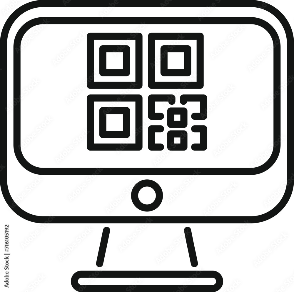 Poster scan bar code computer icon outline vector. online receipt. pay cell app