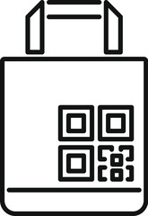 Label cell app icon outline vector. Scan paper bag. New pay app bar