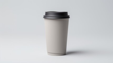 Styrofoam coffee drink cups with blank labels for product packaging mockup needs.

