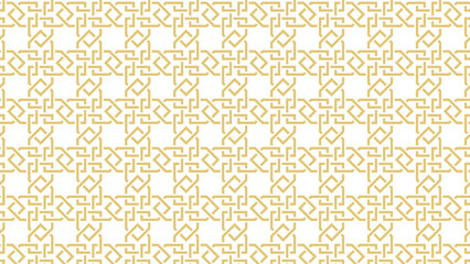 Seamless pattern based on traditional Islamic art. Gold color line. Great design for fabric, textile, cover, wrapping paper, background. Fine lines.