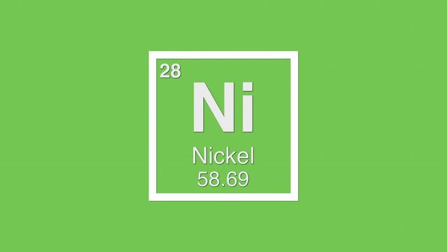 28 nickel ni white title element graphic periodic table chroma green