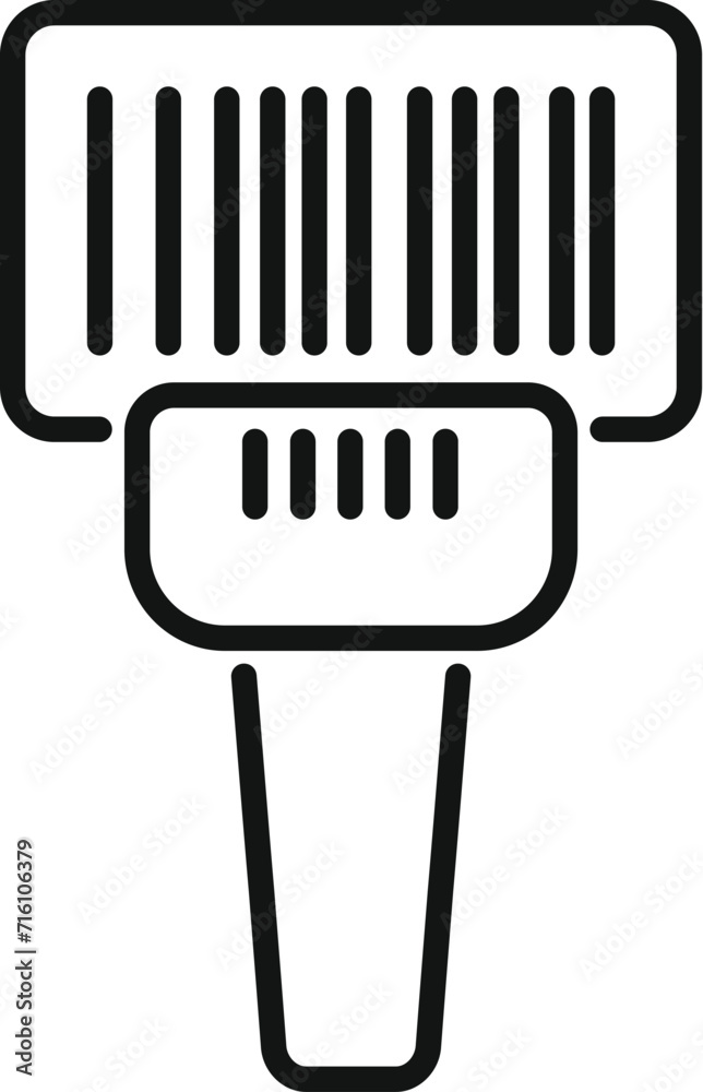 Poster smart bar code scanner icon outline vector. quick response. label cell app